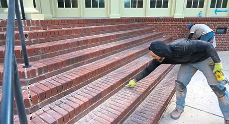 Stone and Brick Staircase Install